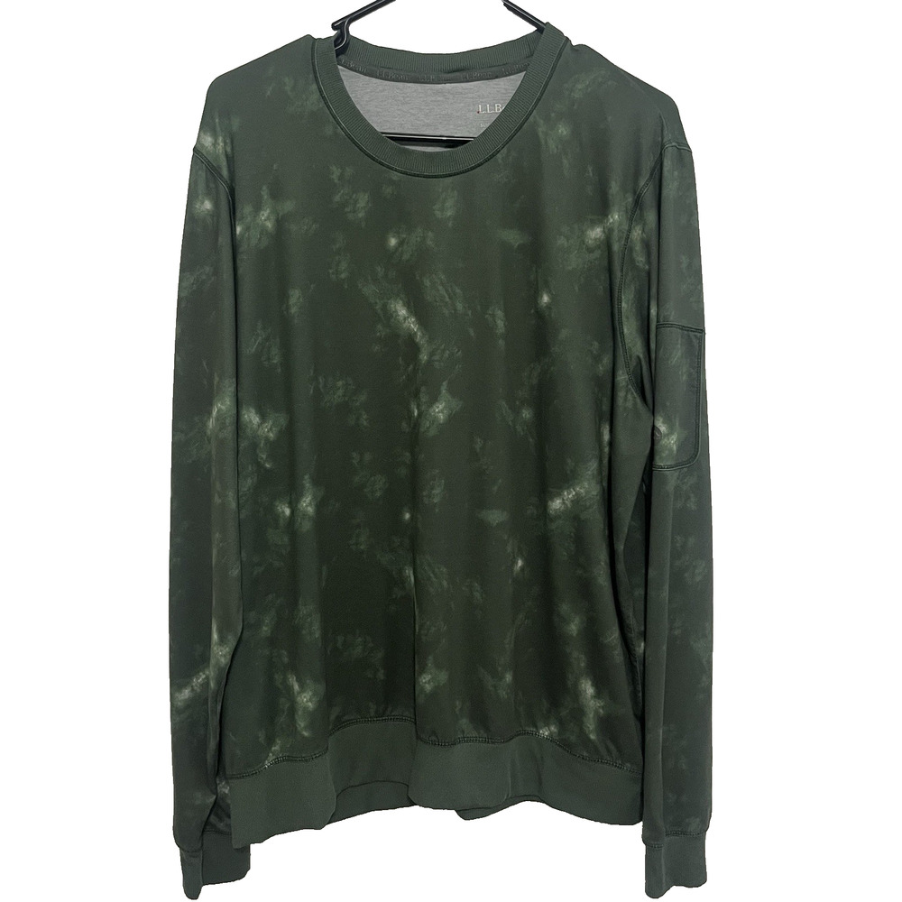 LL Bean VentureSoft Long-sleeve performance t-shirt seagreen camouflage pattern